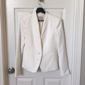 White Textured Blazer